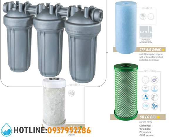 Bộ 3 Cốc Lọc Tổng Chung Cư Atlas Filtri DP BIG SANIC TRIO