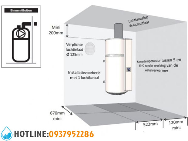 Máy Bơm Nhiệt Treo Tường Atlantic Calypso VM 150L