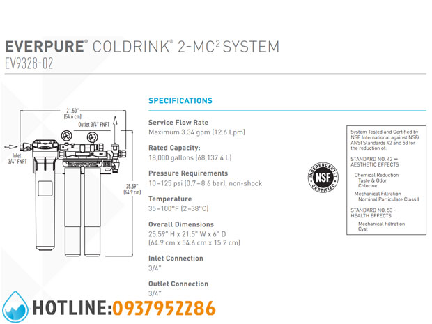 Máy Lọc Nước Pentair Everpure Coldrink 2 MC2