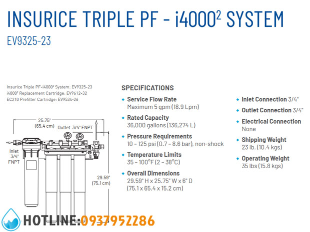 Thumbnail 3: Máy Lọc Nước Pentair Everpure Insurice Triple PF-i40002