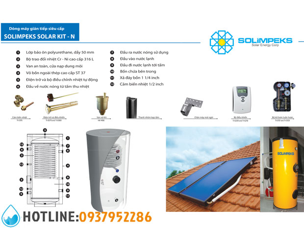 Thumbnail 3: Máy Nước Nóng Năng Lượng Mặt Trời Solimpeks Solarkit-N 200