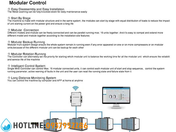 Thumbnail 4: Máy Bơm Nhiệt Công Nghiệp OUTES EVI R410A