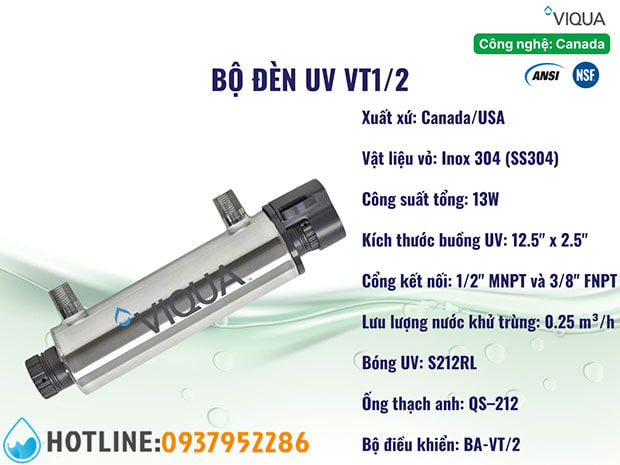 Thumbnail 3: Đèn UV Diệt Khuẩn 13W - VIQUA VT1/2