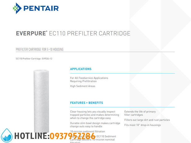 Thumbnail 2: Lõi Lọc Thô 10 inch Pentair Everpure EC110