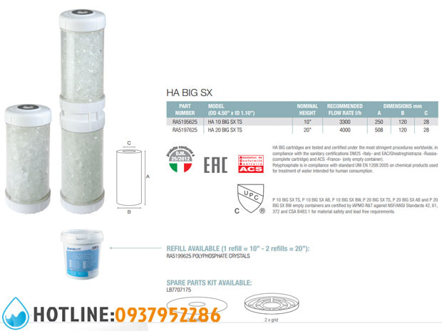 Thumbnail 2: Lõi Chống Đóng Cặn Atlas Filtri HA BIG 10 inch